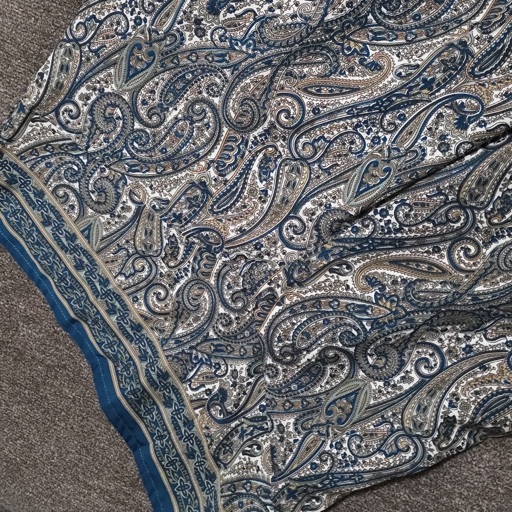 Paisley Wide-Leg Silk Pants